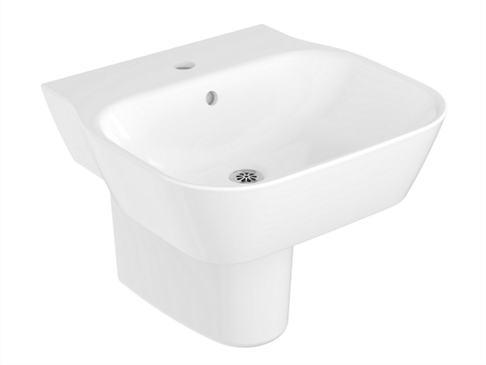 Kohler - Span  Square Wall Mount Lav (small) With Half Pedestal